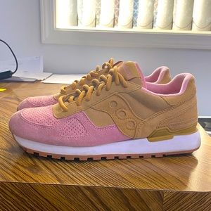 Saucony Original Pink Tan Suede Sneaker